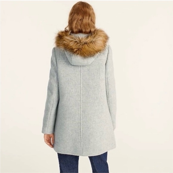 J. Crew Chateau Parka Italian Stadium Cloth Wool Long Coat Jacket Winter Grey 6 - Picture 2 of 13